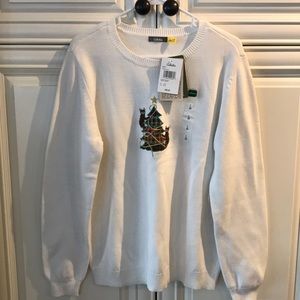 White Christmas Sweater with Bear Design